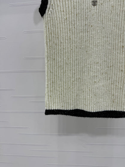 CHANEL ROUND-NECK SEQUIN KNIT VEST 274864