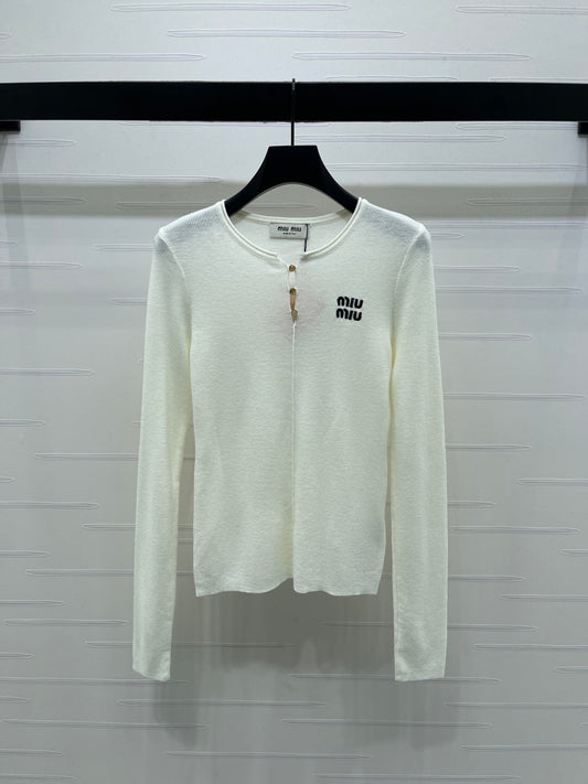 MIUMIU KNITTED LONG SLEEVE TOP STYLE 482