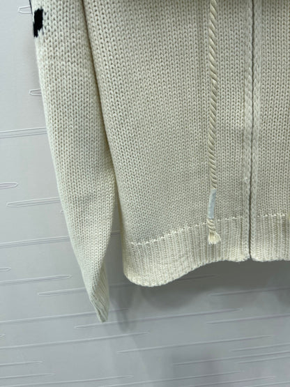 CELINE 25S HOODED CARDIGAN WITH FUR TRIM 0089