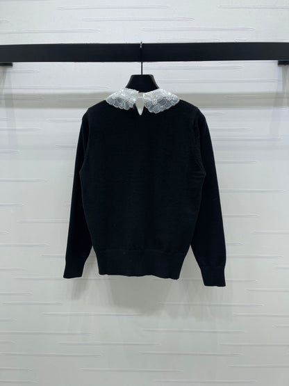 MIUMIU LACE-COLLAR SWEATER STYLE 816