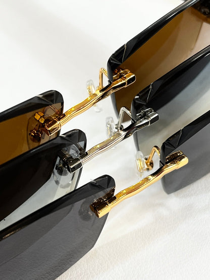 C DE RIMLESS RECTANGULAR FRAME SUNGLASSES CT0612S IN METAL
