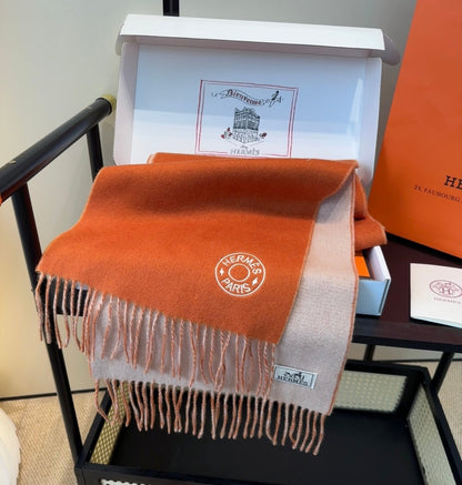 HERMES 25S SCARF 190 IN CASHMERE 854622
