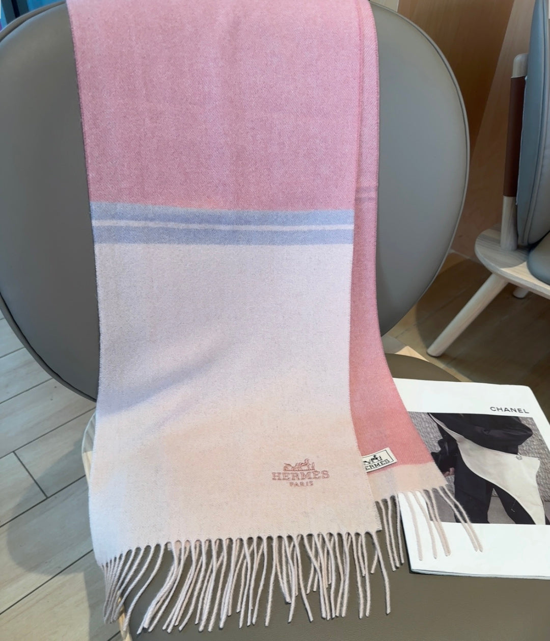 HERMES 25S SCARF 190 IN CASHMERE 991973