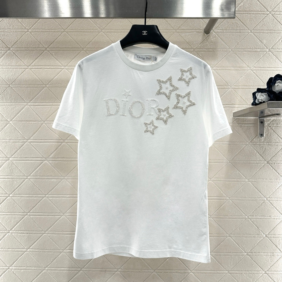 DIOR 25S ROUND-NECK SEQUIN T-SHIRT 731