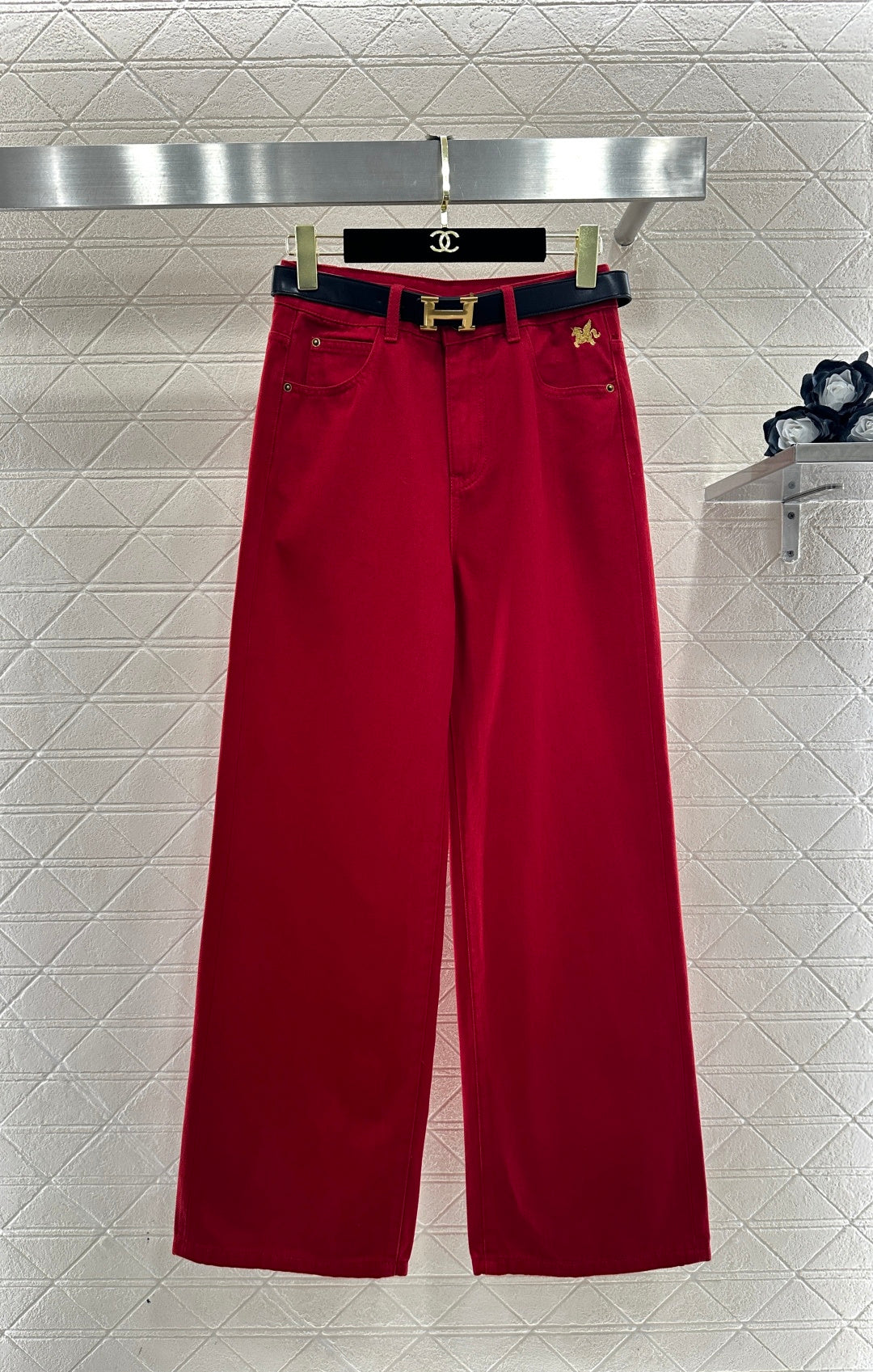 HERMES 25S HIGH-WAIST STRAIGHT JEANS 352