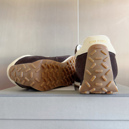 TOM FORD 26S SNEAKERS IN DARK BROWN SUEDE