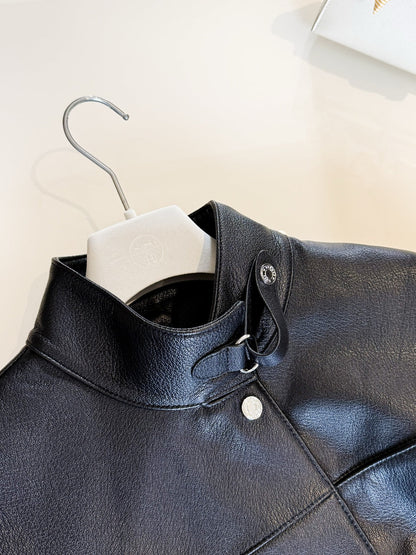 HERMES 25S STAND-COLLAR SHEEPSKIN JACKET 312