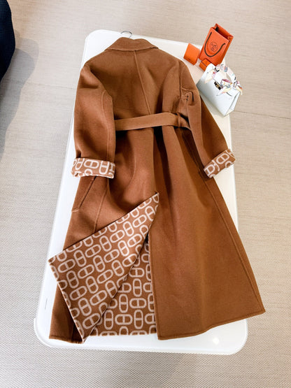 HERMES 25S BELTED CASHMERE PEACOAT 267