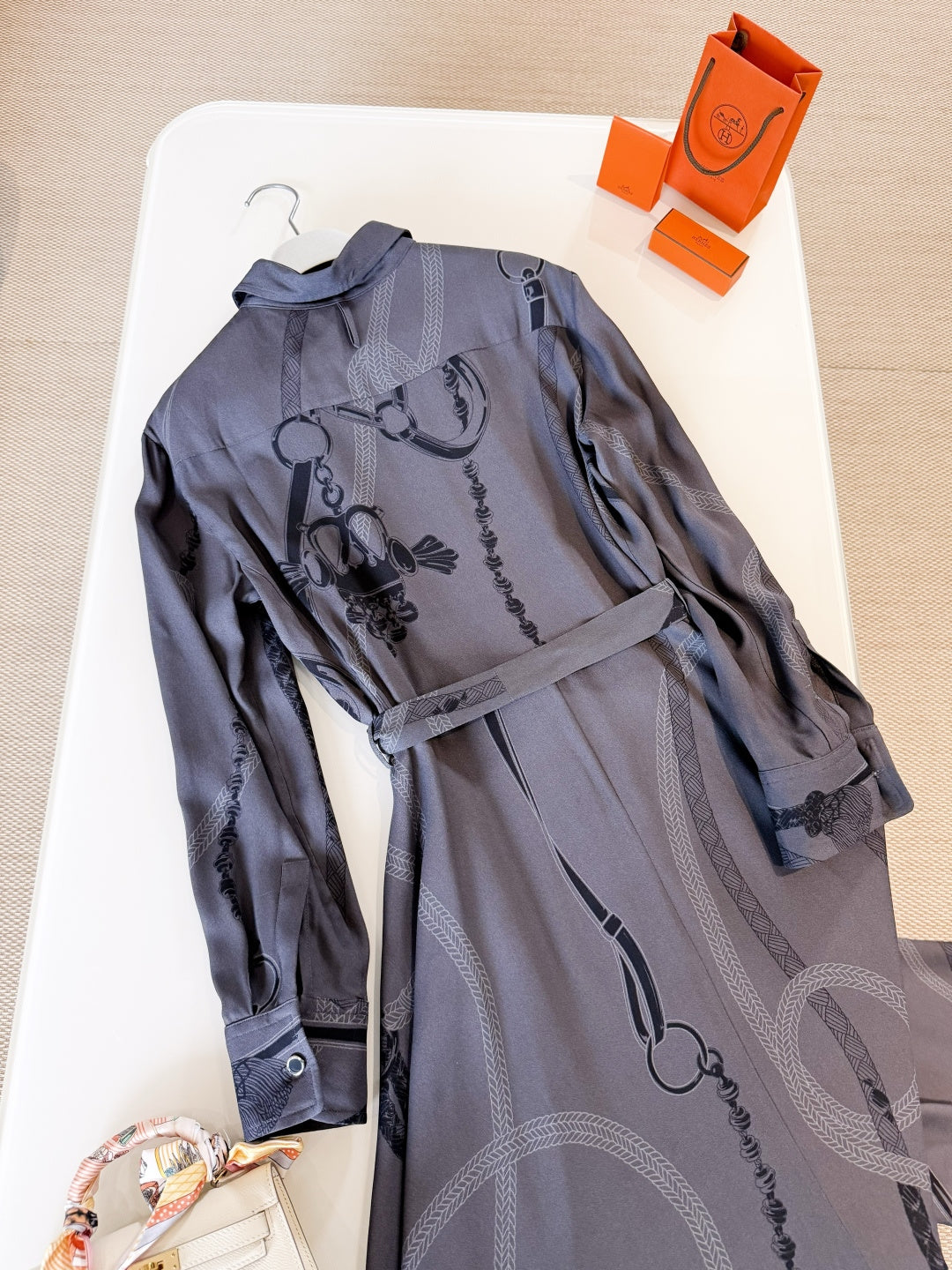 HERMES 25S LONG SILK DRESS 260