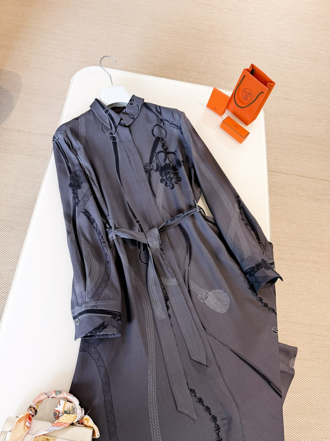 HERMES 25S LONG SILK DRESS 260