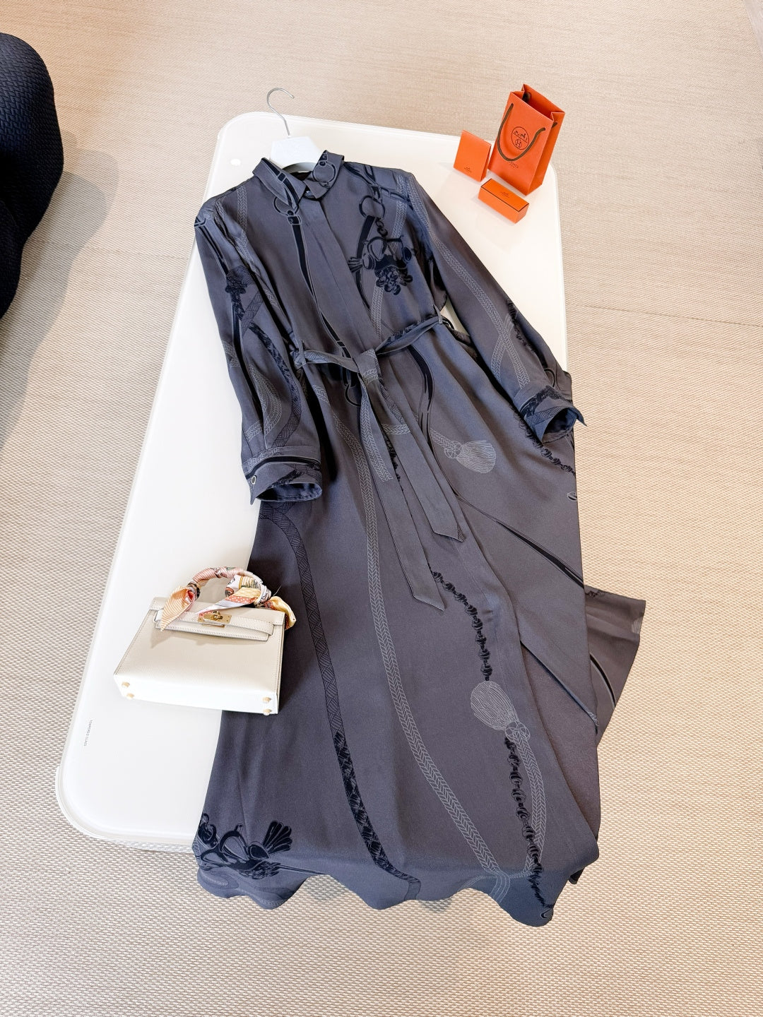 HERMES 25S LONG SILK DRESS 260