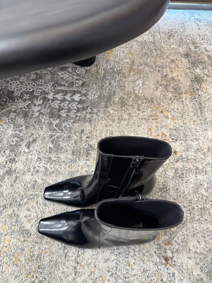 YSL 26S ANKLE BOOTS 70 MM IN BLACK SHINY CALFSKIN