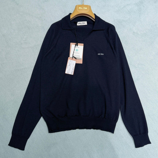 MIUMIU 26S LONG SLEEVE POLO SHIRT 907
