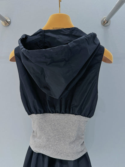 MIUMIU 26S SLEEVELESS HOODED DRESS 904