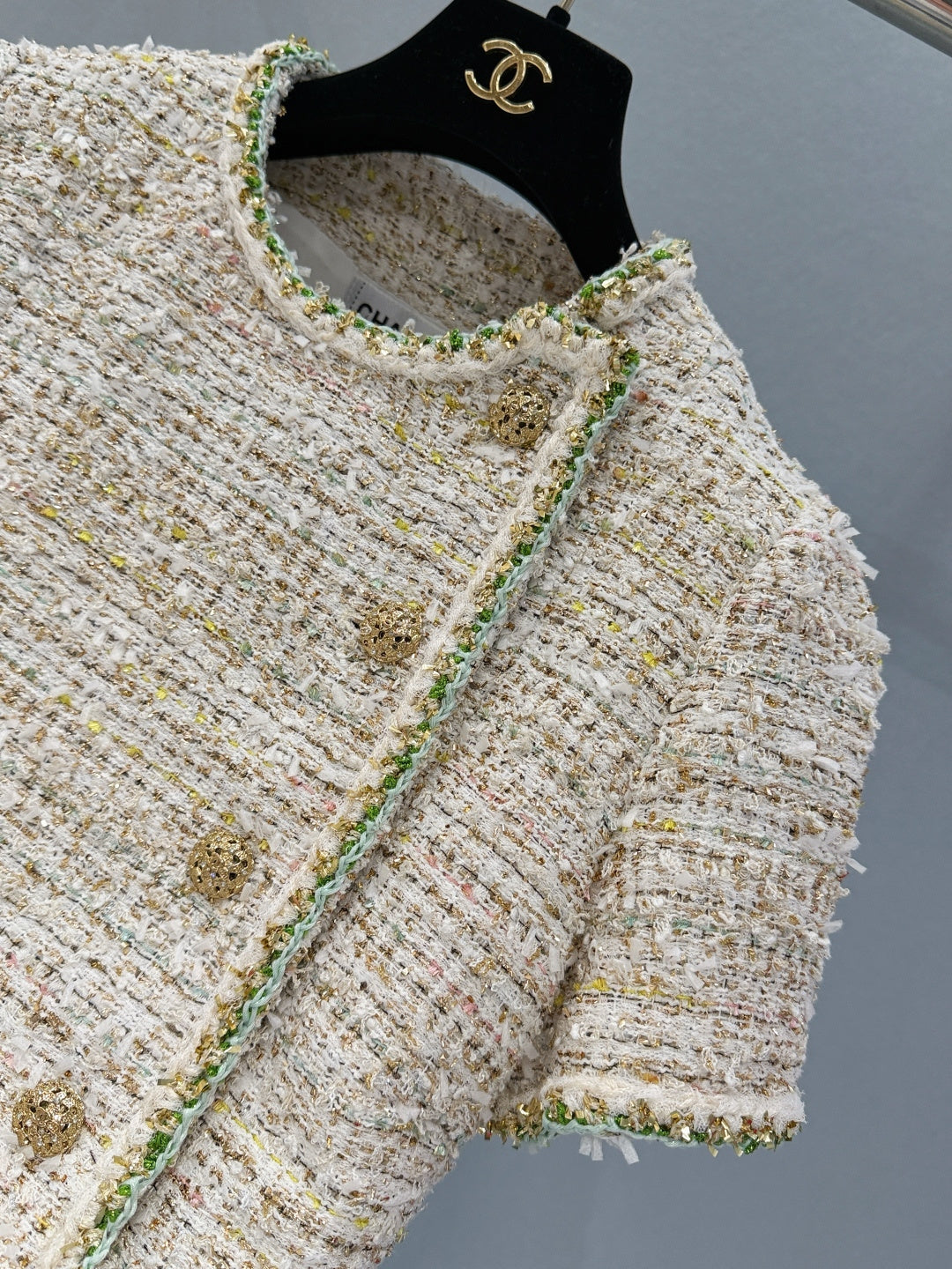 CHANEL 26S SHORT-SLEEVE TWEED JACKET 891