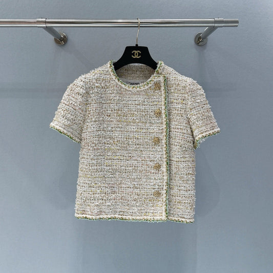 CHANEL 26S SHORT-SLEEVE TWEED JACKET 891