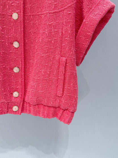 CHANEL 26S SHORT-SLEEVE STAND COLLAR JACKET 889