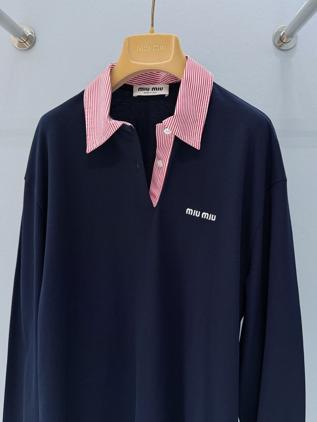 MIUMIU 26S LONG SLEEVE POLO SHIRT 896