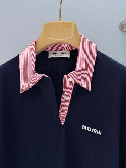 MIUMIU 26S LONG SLEEVE POLO SHIRT 896