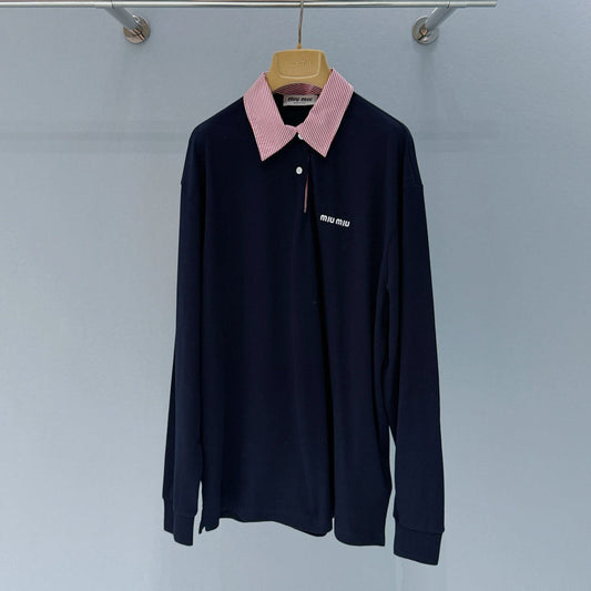 MIUMIU 26S LONG SLEEVE POLO SHIRT 896
