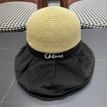 WIDE BRIM HAT MODEL 651949 IN BLACK MESH FABRIC