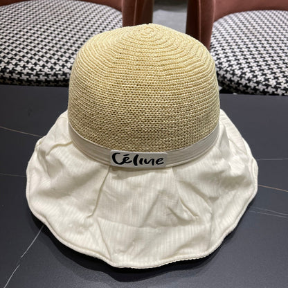 WIDE BRIM HAT MODEL 651950 IN WHITE MESH FABRIC