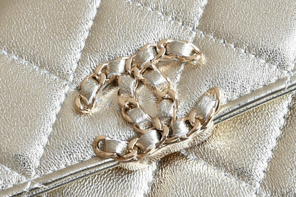CHANEL 25S KELLY 18 CM IN GOLD LAMBSKIN
