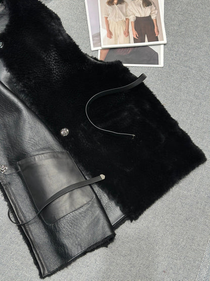 HERMES 25S SHEARLING VEST483