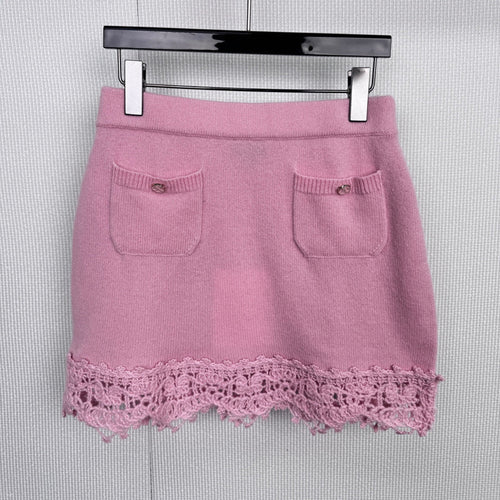 CHANEL 25S KNITTED LACE MIDI SKIRT 414
