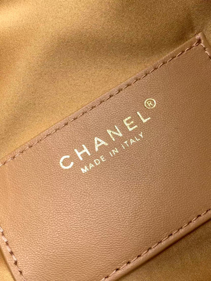 CHANEL 25S HOBO BAG 40 IN BROWN SUEDE WITH GOLD HARDWARE