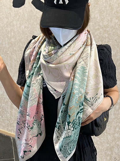 HERMES 25S SCARF 140 IN SILK CASHMERE 987478