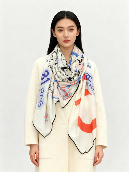 CHANEL 25S SCARF 135 IN CASHMERE 991652