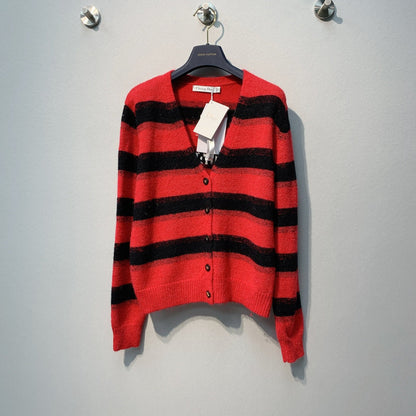 DIOR 26S STRIPED V-NECK CARDIGAN 1000