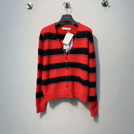 DIOR 26S STRIPED V-NECK CARDIGAN 1000