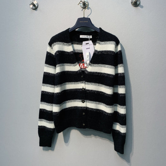 DIOR 26S STRIPED V-NECK CARDIGAN 998