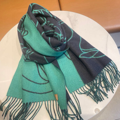HERMES 25S SCARF 195 IN CASHMERE 989850