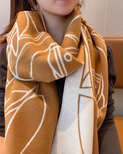 HERMES 25S SCARF 195 IN CASHMERE 989851