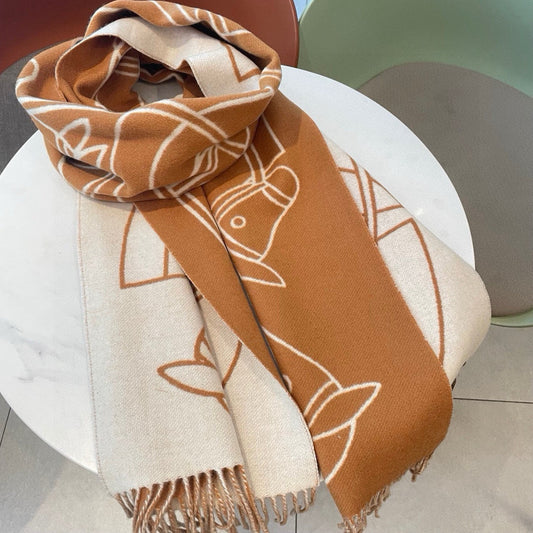 HERMES 25S SCARF 195 IN CASHMERE 989851
