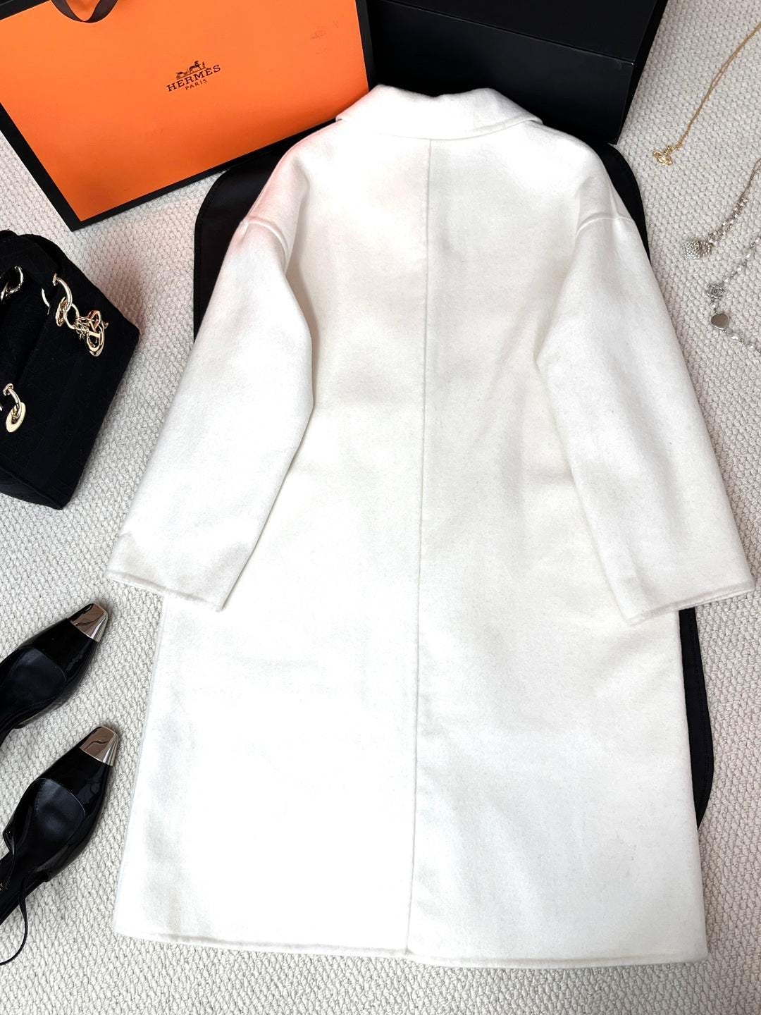 HERMES 25S REVERSIBLE LONG COAT 240