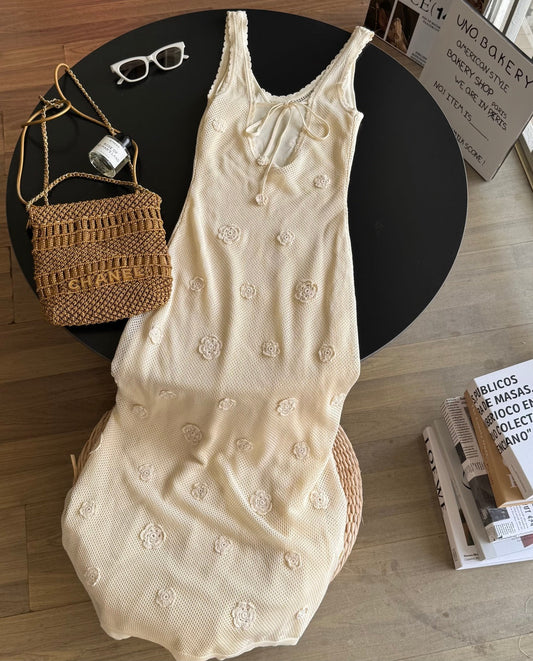 BACKLESS LONG DRESS 25S IN SOFT LACE  267134