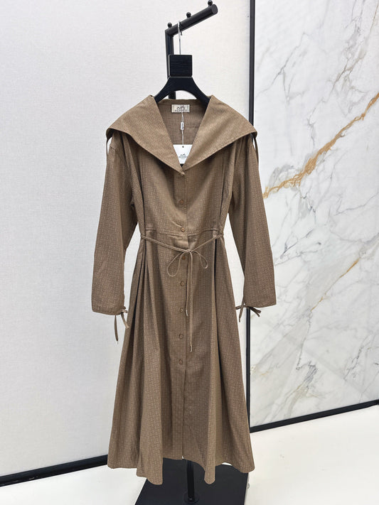 HERMES 26S LONG COAT DRESS 518