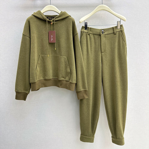 LORO PIANA 26S SWEATSHIRT & TAPERED PANTS SET 715