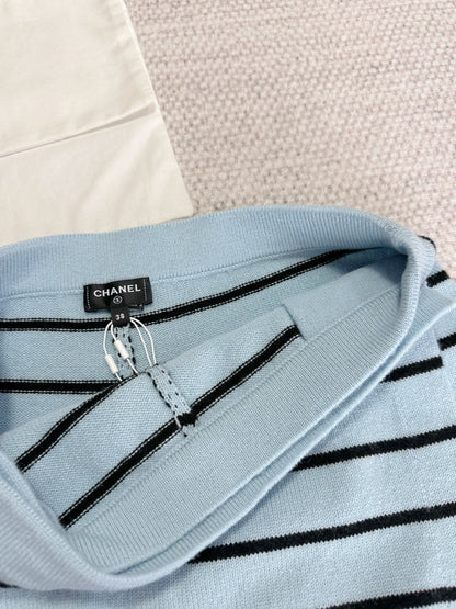 CC 25 Striped Culottes Blue Cashmere