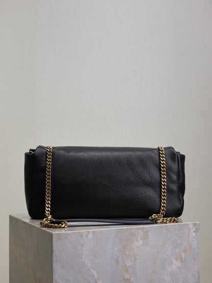 YSL 25S CALYPSO 30 IN BLACK GRAINED CALFSKIN GOLD HARDWARE