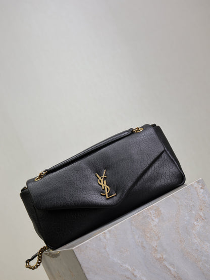 YSL 25S CALYPSO 30 IN BLACK GRAINED CALFSKIN GOLD HARDWRE