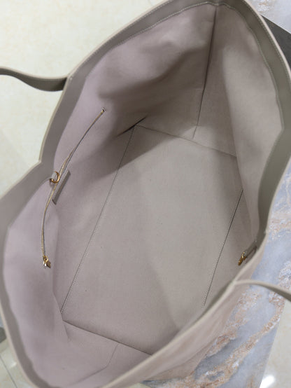YSL 25S Y MAXI TOTE 50 IN DRY GRAIN SUEDE GOLD HARDWRE