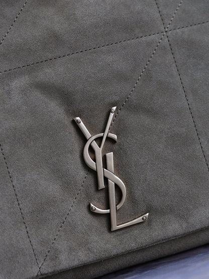YSL 25S LARGE JAMIE 43 IN MUTED KHAKI SUEDE GOLD HARDWARE