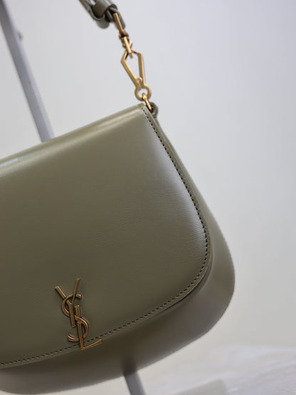 YSL 25S MINI VOLTAIRE 21 IN DEEP MUSK CALFSKIN SAINT LAURENT GOLD HARDWRE