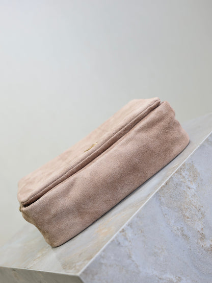 YSL 25S JAMIE 4.3 MINI 20 IN DUSTY ROSE BEIGE SUEDE GOLD HARDWRE