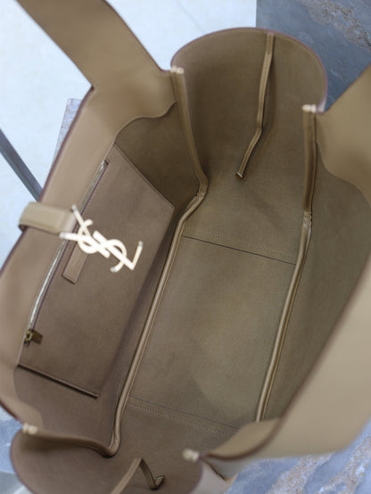 YSL 25S LE 5 À 7 BEA 50 IN DARK CARAMEL CALFSKIN GOLD HARDWARE
